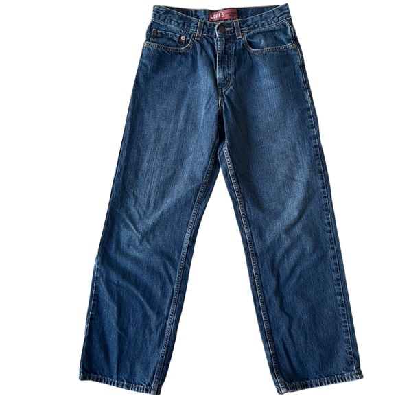 Levi's 569 Loose Straight Boy’s 100% Cotton Blue Jeans Size 16 Reg 28 X 28 VGUC - Picture 1 of 5